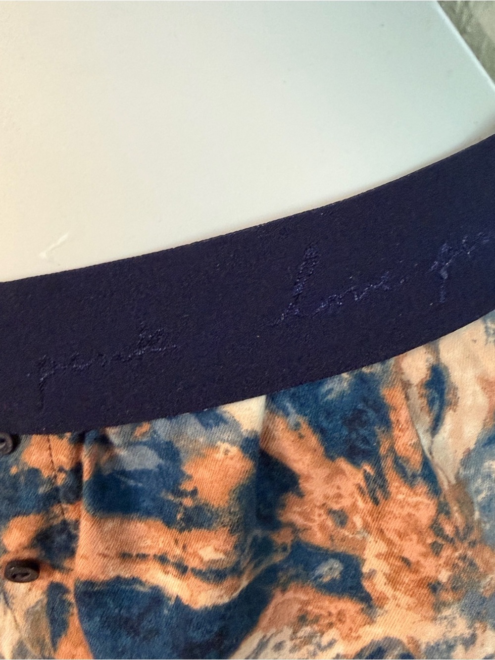 Victoria's Secret PINK Boxer-style Blue Tie Dye Fold Over Waistband sleep shorts - Picture 10 of 16